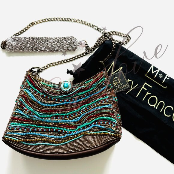 MARY FRANCES Sway With Me Beaded Crossbody / Clutch Bag NWT - Picture 3 of 9